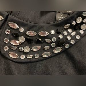 💛TODAY***16***Dennis by Dennis Basso black career dressing w/rhinestone collar